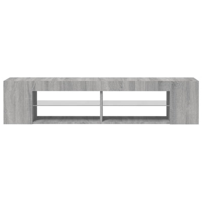 TV-taso LED-valoilla harmaa Sonoma 135x39x30 cm