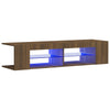 TV-taso LED-valoilla ruskea tammi 135x39x30 cm