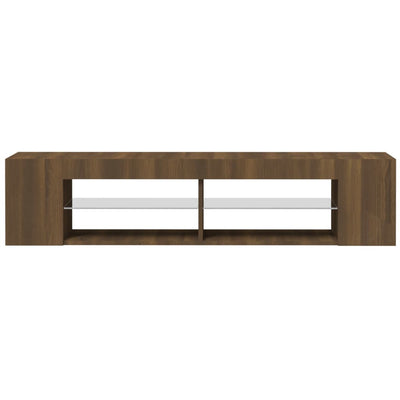 Ruskea tammi tv-taso led-valoilla Christelle 135x39x30cm