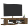 TV-taso LED-valoilla ruskea tammi 135x39x30 cm