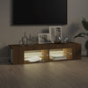 Ruskea tammi tv-taso led-valoilla Christelle 135x39x30cm