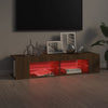 TV-taso LED-valoilla ruskea tammi 135x39x30 cm