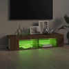 TV-taso LED-valoilla ruskea tammi 135x39x30 cm