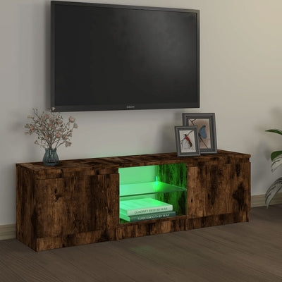 TV-taso LED-valoilla savutammi 120x30x35,5 cm