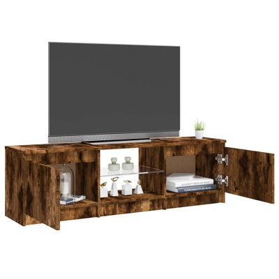 TV-taso LED-valoilla savutammi 120x30x35,5 cm