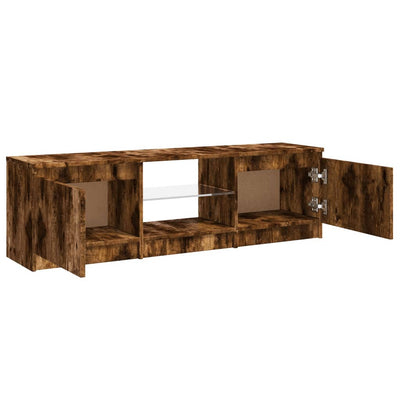 TV-taso LED-valoilla savutammi 120x30x35,5 cm