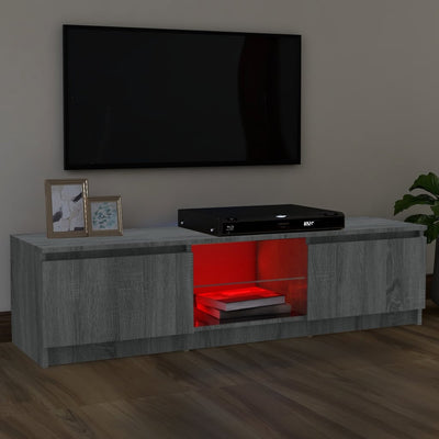 TV-taso LED-valoilla harmaa Sonoma 120x30x35,5 cm