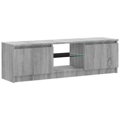 TV-taso LED-valoilla harmaa Sonoma 120x30x35,5 cm