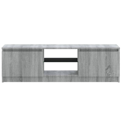 TV-taso LED-valoilla harmaa Sonoma 120x30x35,5 cm