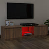 TV-taso LED-valoilla ruskea tammi 120x30x35,5 cm