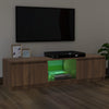 TV-taso LED-valoilla ruskea tammi 120x30x35,5 cm