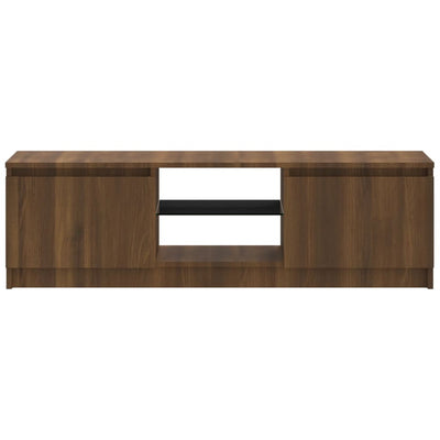 TV-taso LED-valoilla ruskea tammi 120x30x35,5 cm