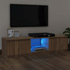 Ruskea tammi tv-taso led-valoilla Dondos 120x30x35,5cm