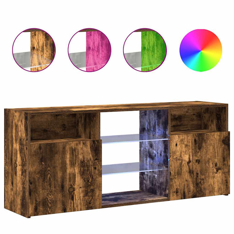 Savutammi tv-taso led-valoilla Zornia 120x30x50cm