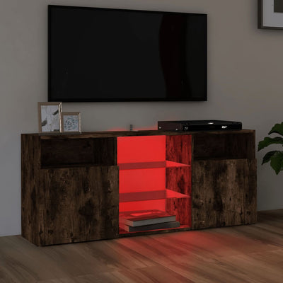 TV-taso LED-valoilla savutammi 120x30x50 cm