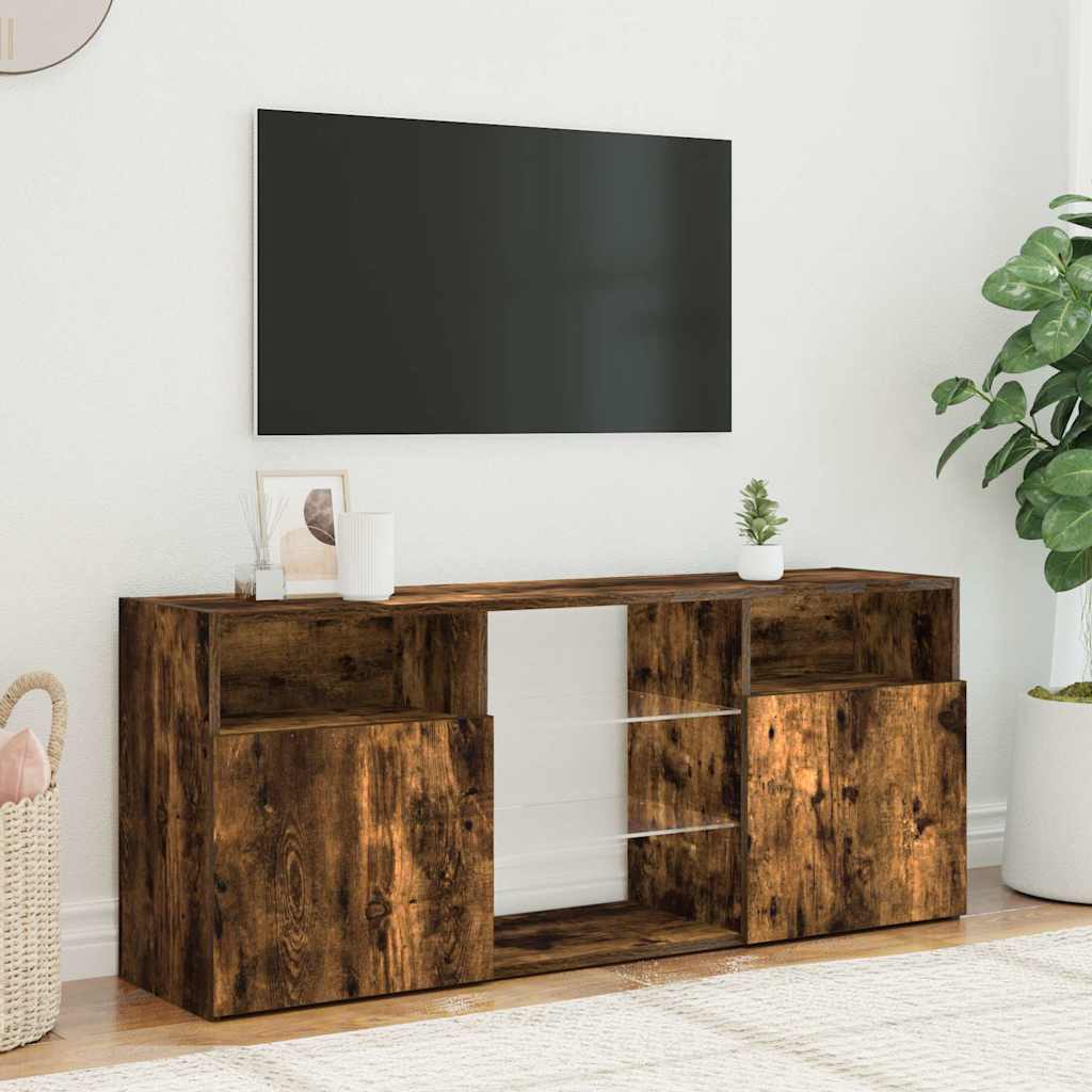 Savutammi tv-taso led-valoilla Zornia 120x30x50cm