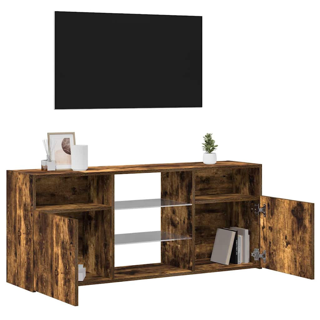 Savutammi tv-taso led-valoilla Zornia 120x30x50cm