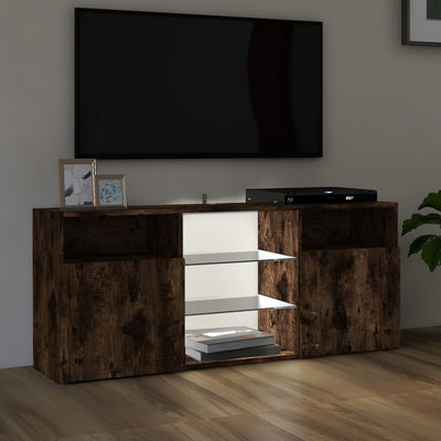 TV-taso LED-valoilla savutammi 120x30x50 cm