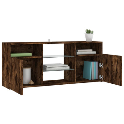 TV-taso LED-valoilla savutammi 120x30x50 cm