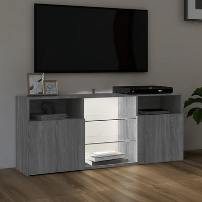 TV-taso LED-valoilla harmaa Sonoma 120x30x50 cm