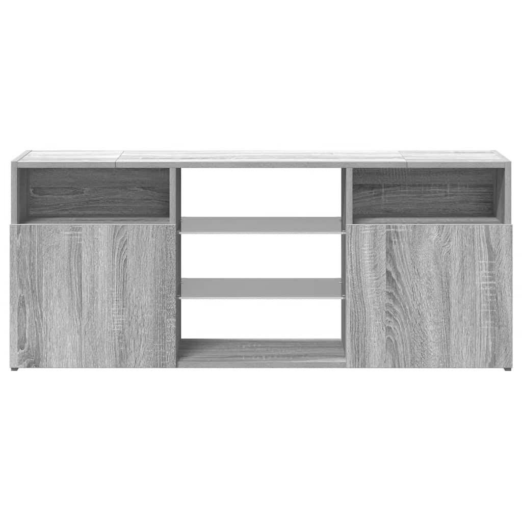 Harmaa tv-taso led-valoilla Zornia 120x30x50cm