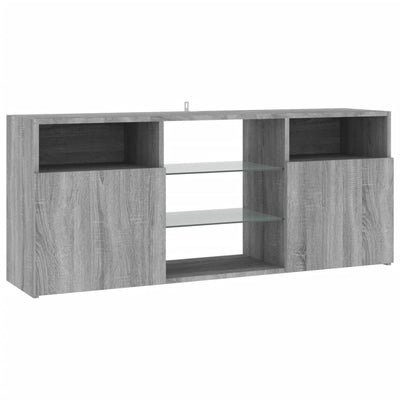 TV-taso LED-valoilla harmaa Sonoma 120x30x50 cm