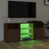 TV-taso LED-valoilla ruskea tammi 120x30x50 cm