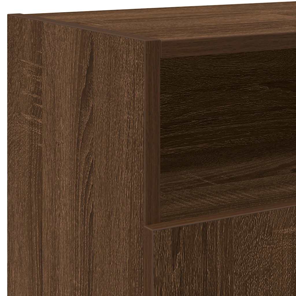 Ruskea tammi tv-taso led-valoilla Zornia 120x30x50cm