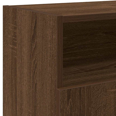 Ruskea tammi tv-taso led-valoilla Zornia 120x30x50cm