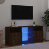 Ruskea tammi tv-taso led-valoilla Zornia 120x30x50cm
