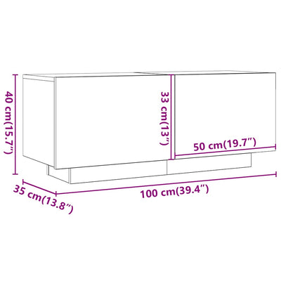 TV-taso harmaa Sonoma 100x35x40 cm tekninen puu