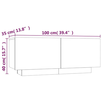 TV-taso ruskea tammi 100x35x40 cm tekninen puu