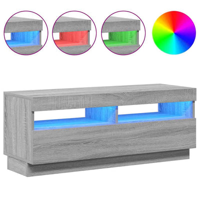 Harmaa tv-taso led-valoilla Ramiz 100x35x40cm (sonoma)