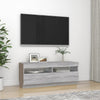 TV-taso LED-valoilla harmaa Sonoma 100x35x40 cm