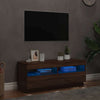 Ruskea tammi tv-taso led-valoilla Ramiz 100x35x40cm