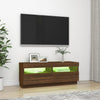 TV-taso LED-valoilla ruskea tammi 100x35x40 cm
