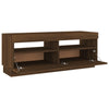 TV-taso LED-valoilla ruskea tammi 100x35x40 cm