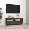 TV-taso LED-valoilla ruskea tammi 100x35x40 cm