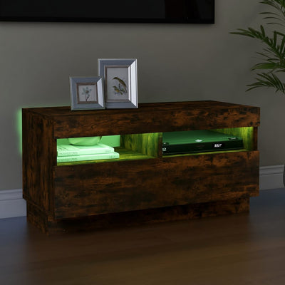 TV-taso LED-valoilla savutammi 80x35x40 cm