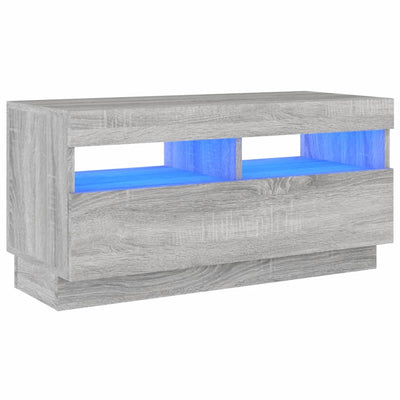 TV-taso LED-valoilla harmaa Sonoma 80x35x40 cm