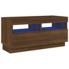 TV-taso LED-valoilla ruskea tammi 80x35x40 cm