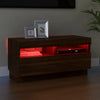 TV-taso LED-valoilla ruskea tammi 80x35x40 cm
