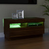TV-taso LED-valoilla ruskea tammi 80x35x40 cm