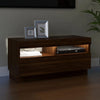 TV-taso LED-valoilla ruskea tammi 80x35x40 cm