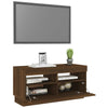 TV-taso LED-valoilla ruskea tammi 80x35x40 cm