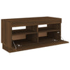 TV-taso LED-valoilla ruskea tammi 80x35x40 cm