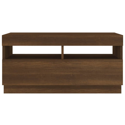 TV-taso LED-valoilla ruskea tammi 80x35x40 cm
