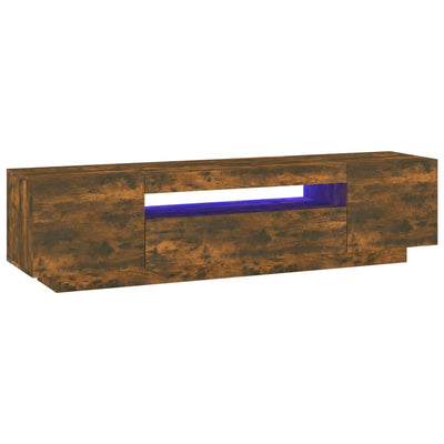 TV-taso LED-valoilla savutammi 160x35x40 cm