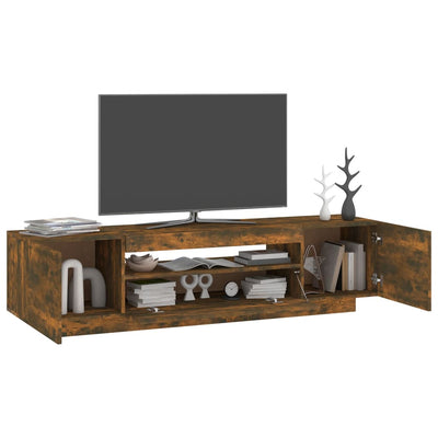 TV-taso LED-valoilla savutammi 160x35x40 cm