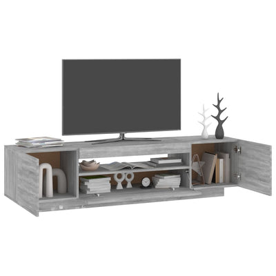 TV-taso LED-valoilla harmaa Sonoma 160x35x40 cm